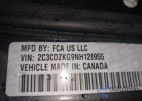 2022 Dodge Challenger Gt Awd z USA, uszkodzony, nr VIN 2C3CDZKG9NH128955